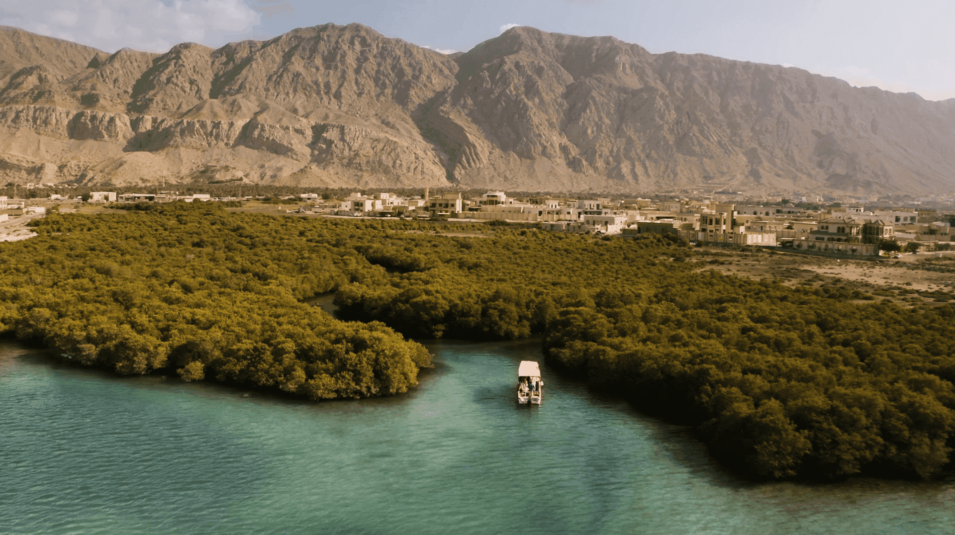 Traditional pearl farm on the water at Al Rams