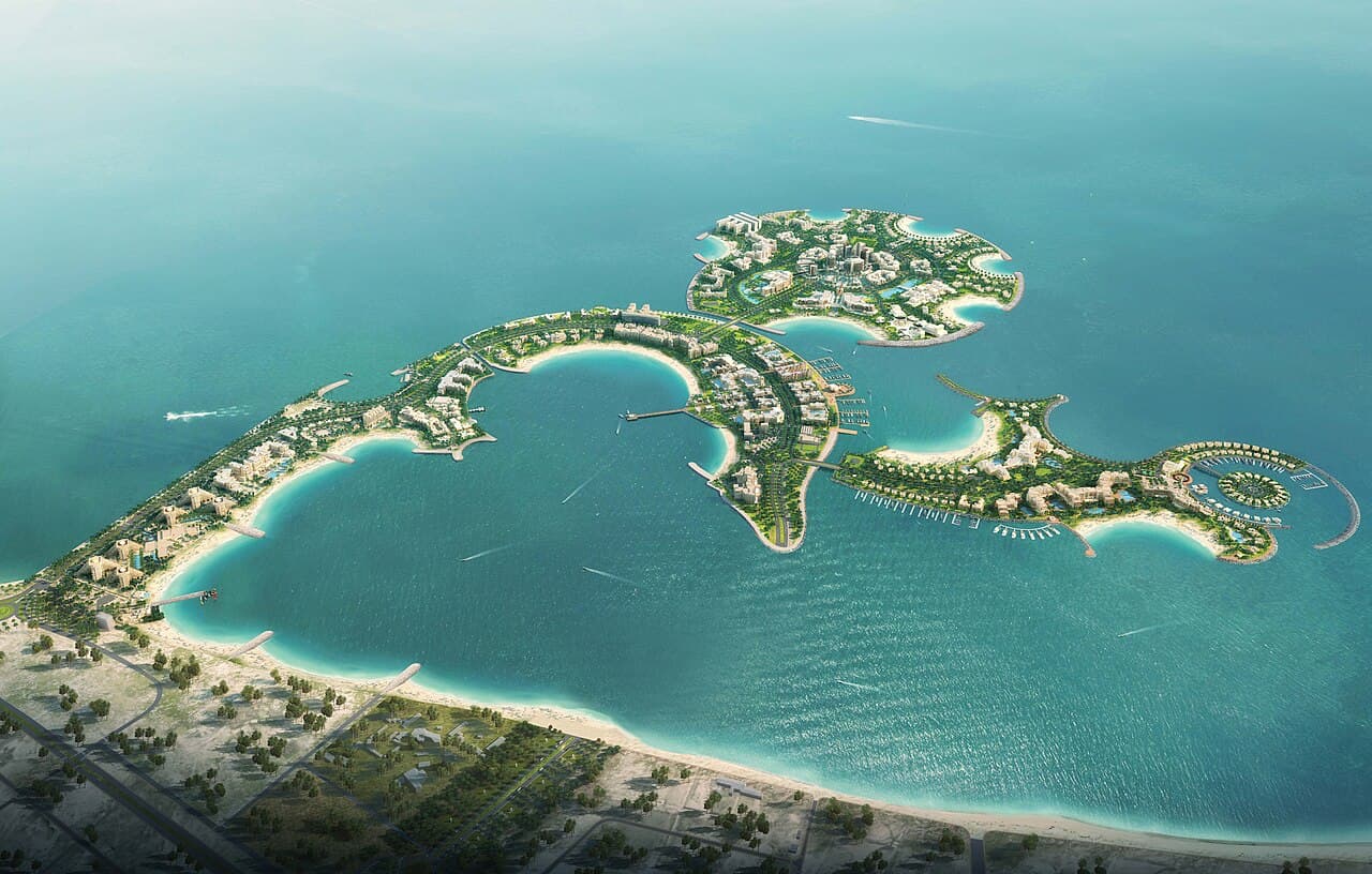 Aerial view of Al Marjan Island, the location of Danah Bay